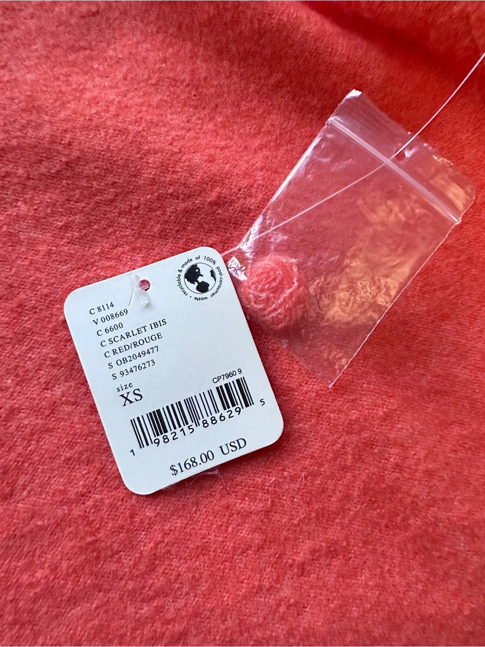 NWT Free People Phoebe Pullover in Scarlet Ibis